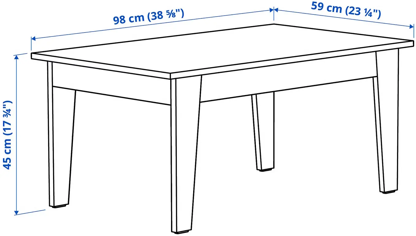Журнальный столик Ikea Ammaryd 98x59см (Белый/Натуральный) - 5
