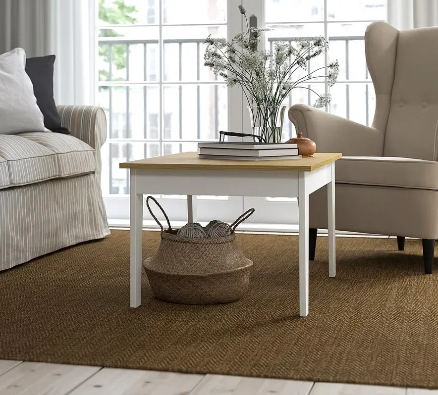 Журнальный столик Ikea Ammaryd 98x59см (Белый/Натуральный)