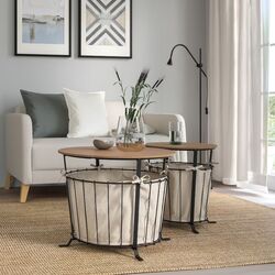 Masa pentru reviste Ikea Angesbyn 43cm (Negru/Pin maro deschis) Thumb