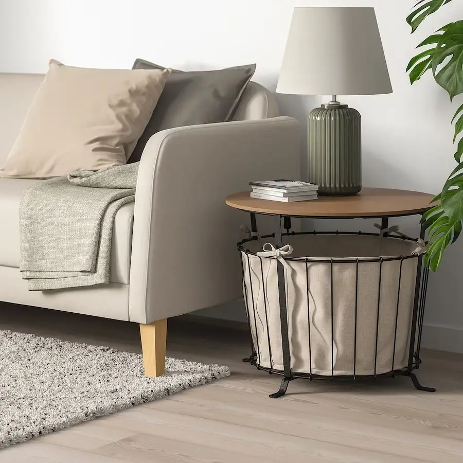 Masa pentru reviste Ikea Angesbyn 60cm (Negru/Pin maro deschis)