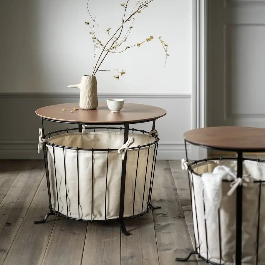 Masa pentru reviste Ikea Angesbyn 60cm (Negru/Pin maro deschis)