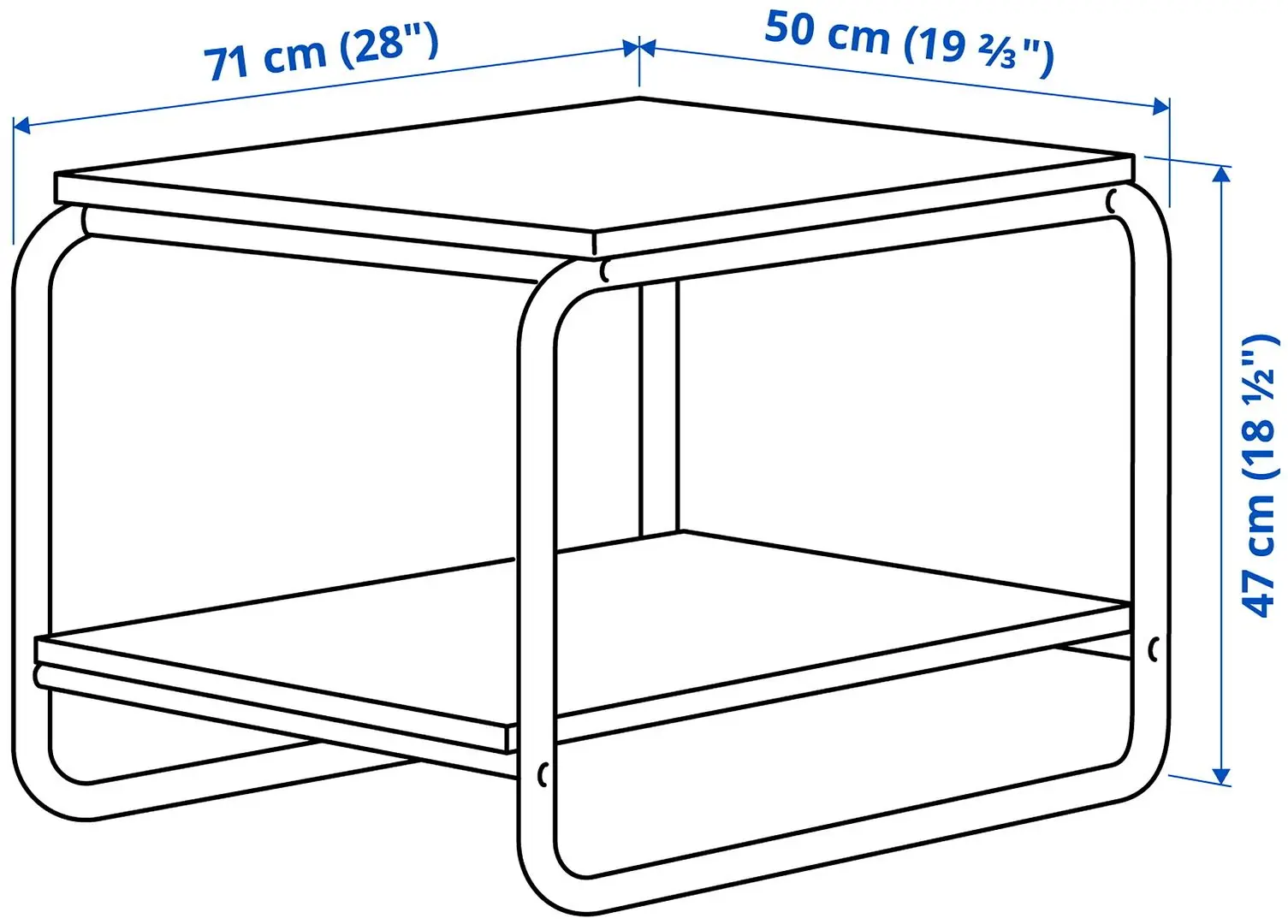 Masa pentru reviste Ikea Baggboda 71x50 (Galben deschis)