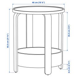 Masa pentru reviste Ikea Borgeby 46 (Furnir mesteacan) Thumb