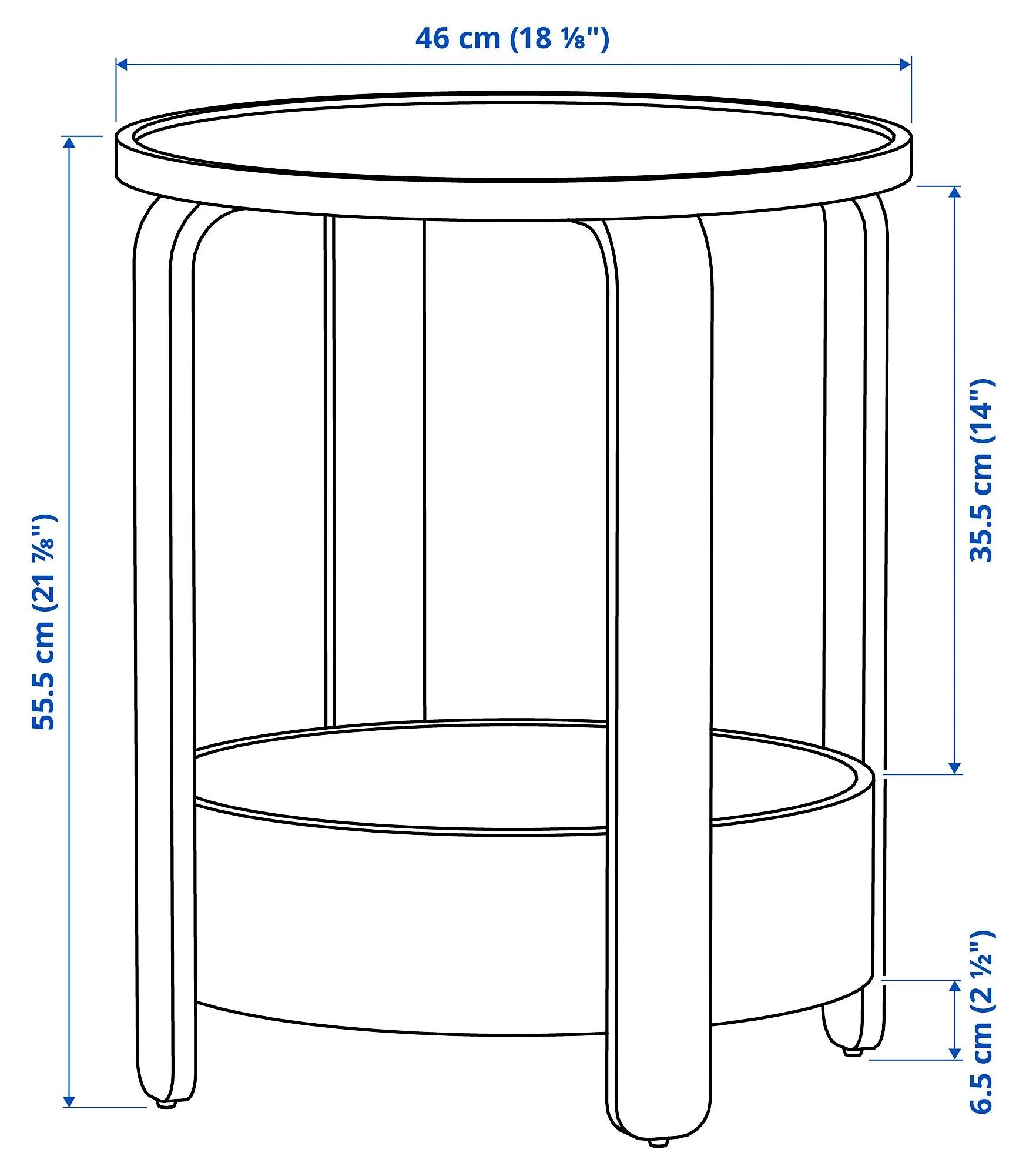 Masa pentru reviste Ikea Borgeby 46 (Negru)