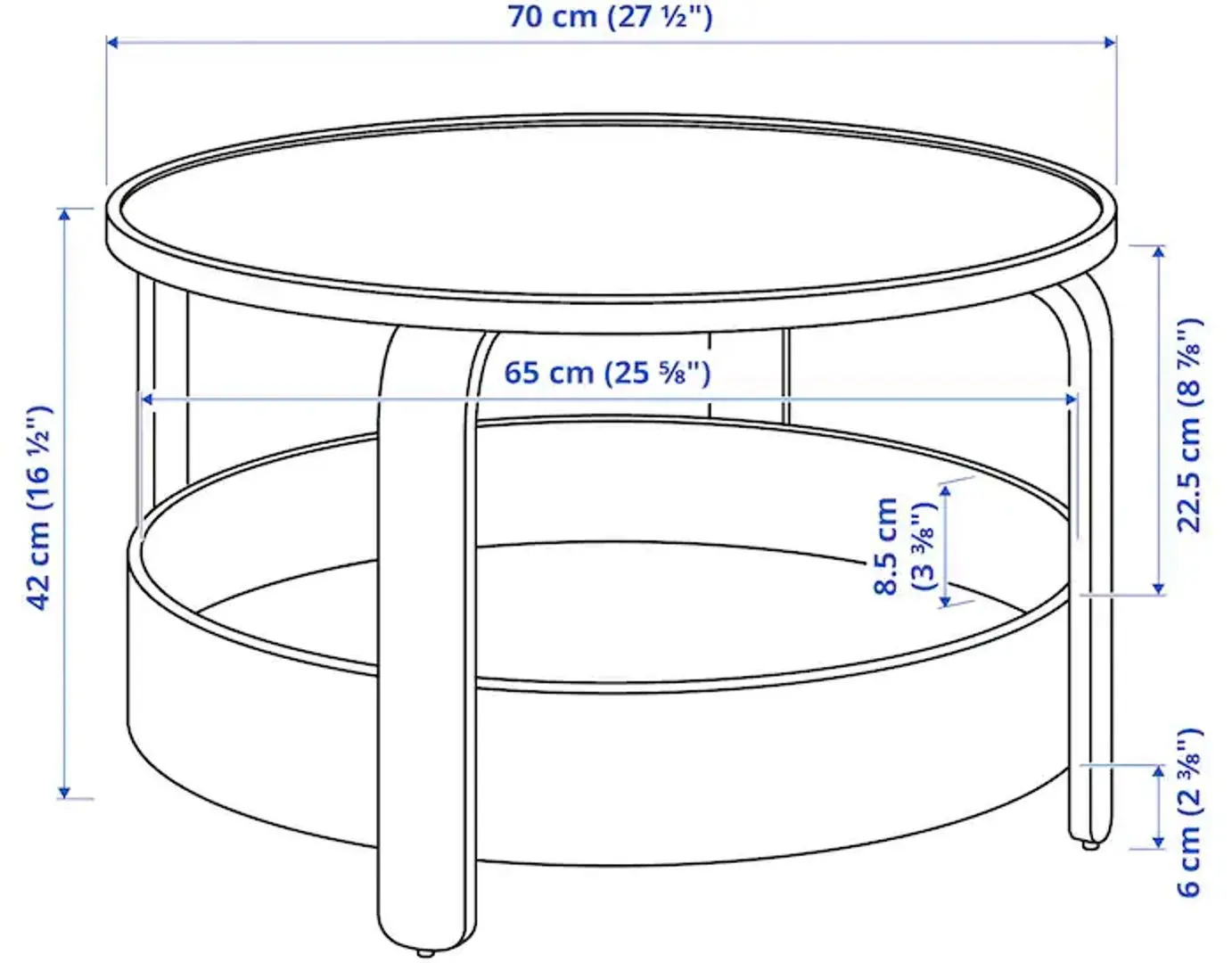 Masuta pentru reviste Ikea Borgeby 70 (Furnir Mesteacăn)