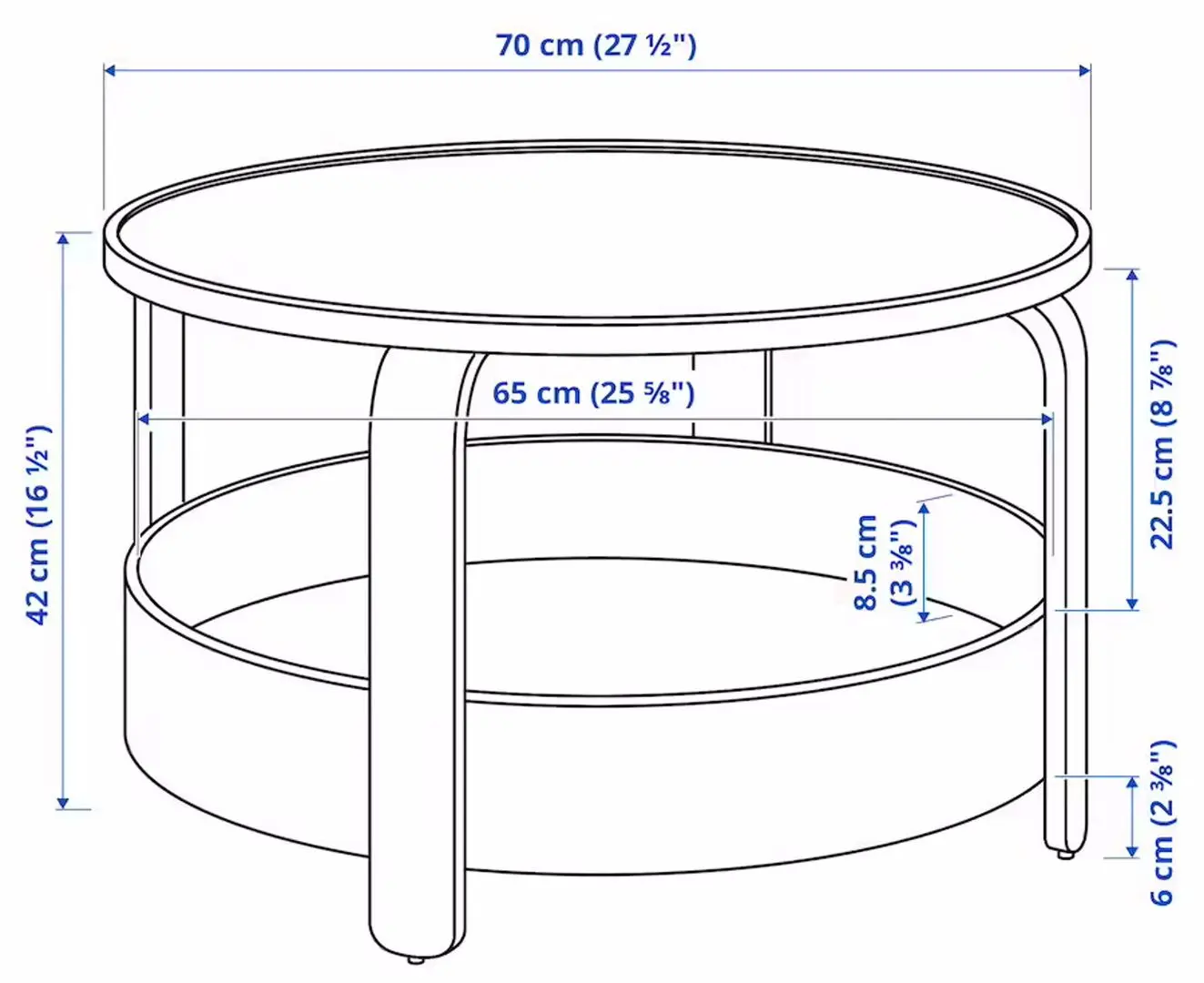 Masuta de cafea Ikea Borgeby 70cm (Negru)