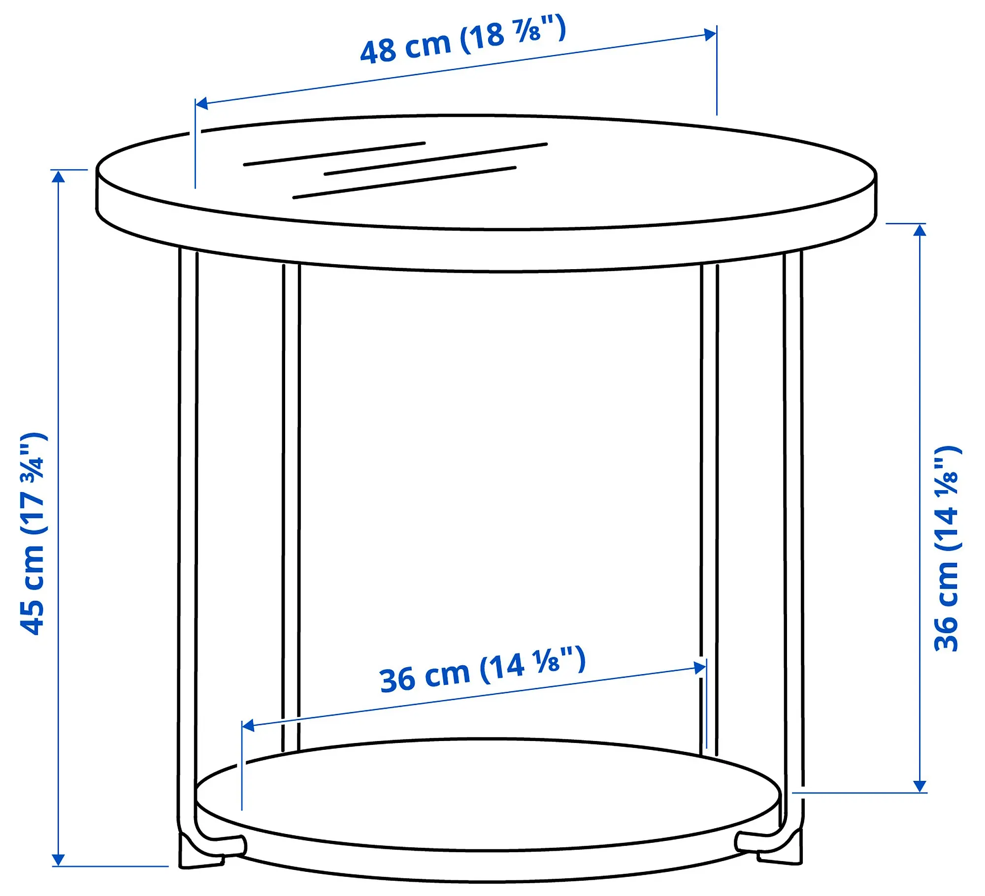 Журнальный столик Ikea Frotorp 48 см (Белый) - 2