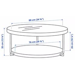 Masuta de cafea Ikea Frotorp sticla 88cm (Antracit/Aspect marmura/Negru) Thumb