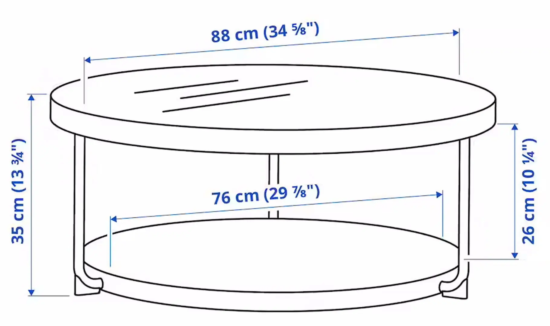 Masuta de cafea Ikea Frotorp sticla 88cm (Antracit/Aspect marmura/Negru)