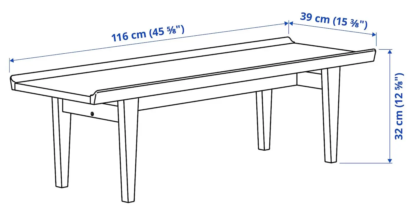 Masa pentru reviste Ikea Guttane 116x39 (Stejar)