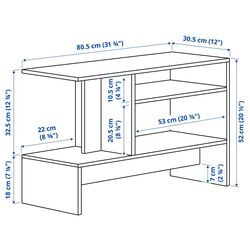 Masa pentru reviste Ikea Holmerud 80x31 (Aspect stejar) Thumb