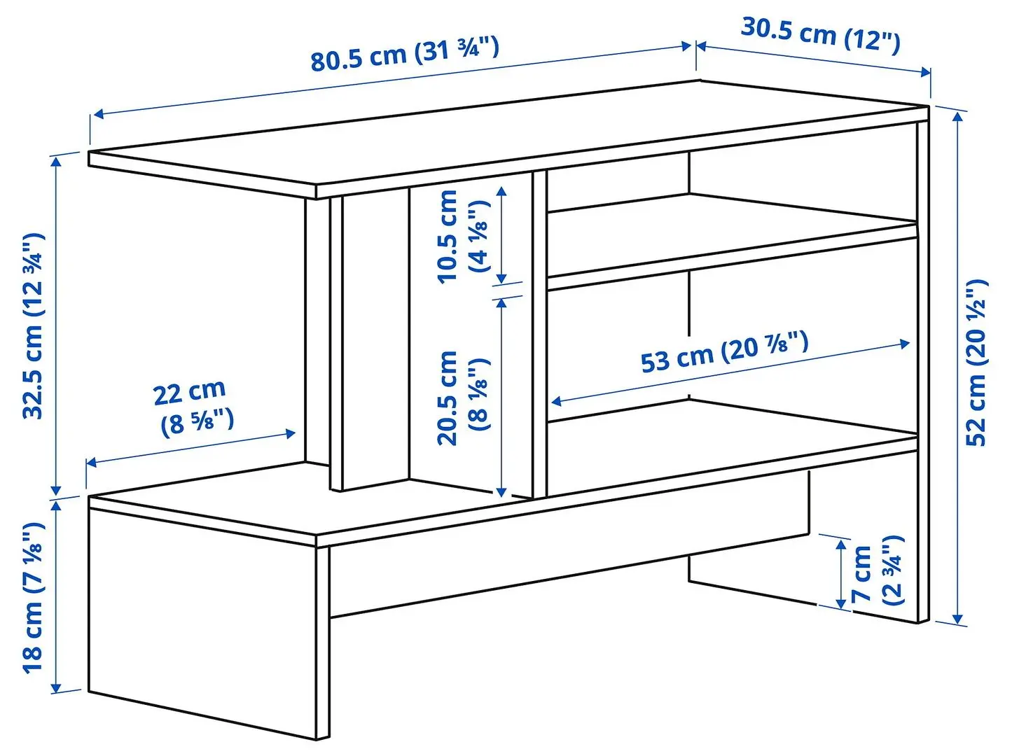 Masa pentru reviste Ikea Holmerud 80x31 (Maro Inchis)