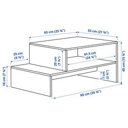 Masa pentru reviste Ikea Holmerud 90x55 (Aspect Stejar) Thumb