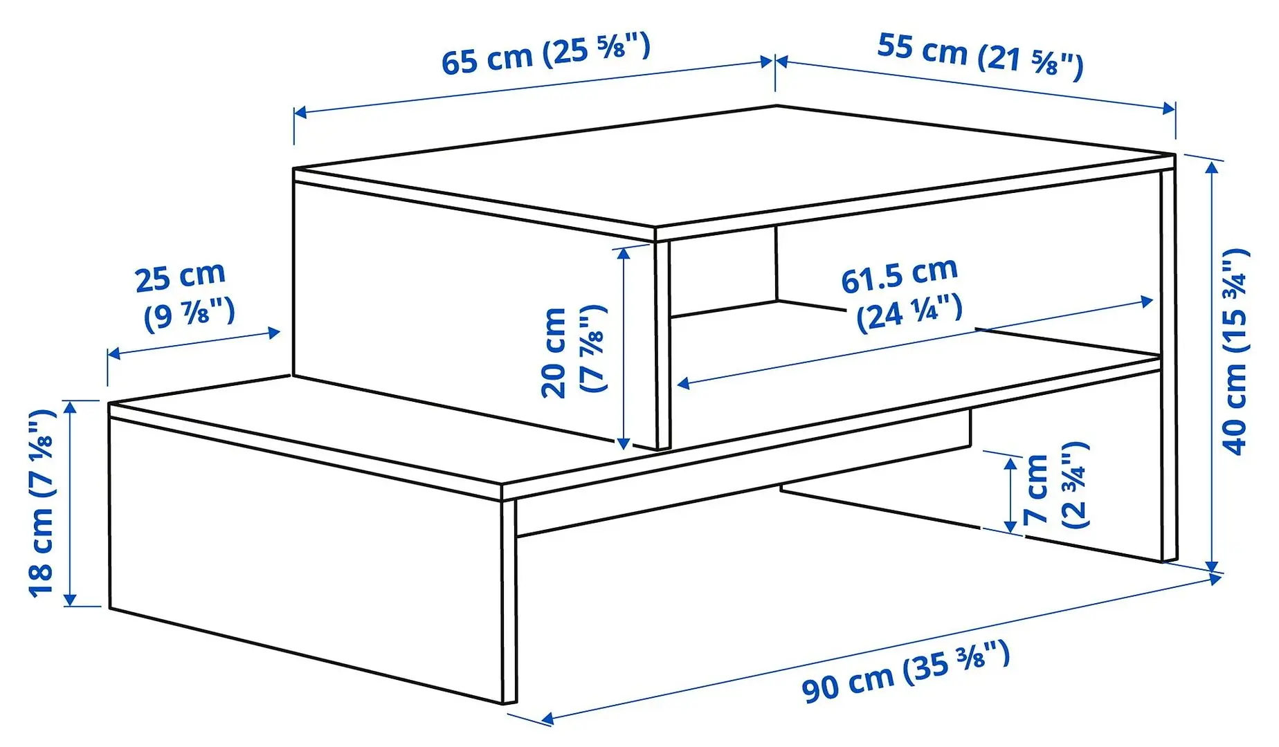 Masa pentru reviste Ikea Holmerud 90x55 (Maro Inchis)