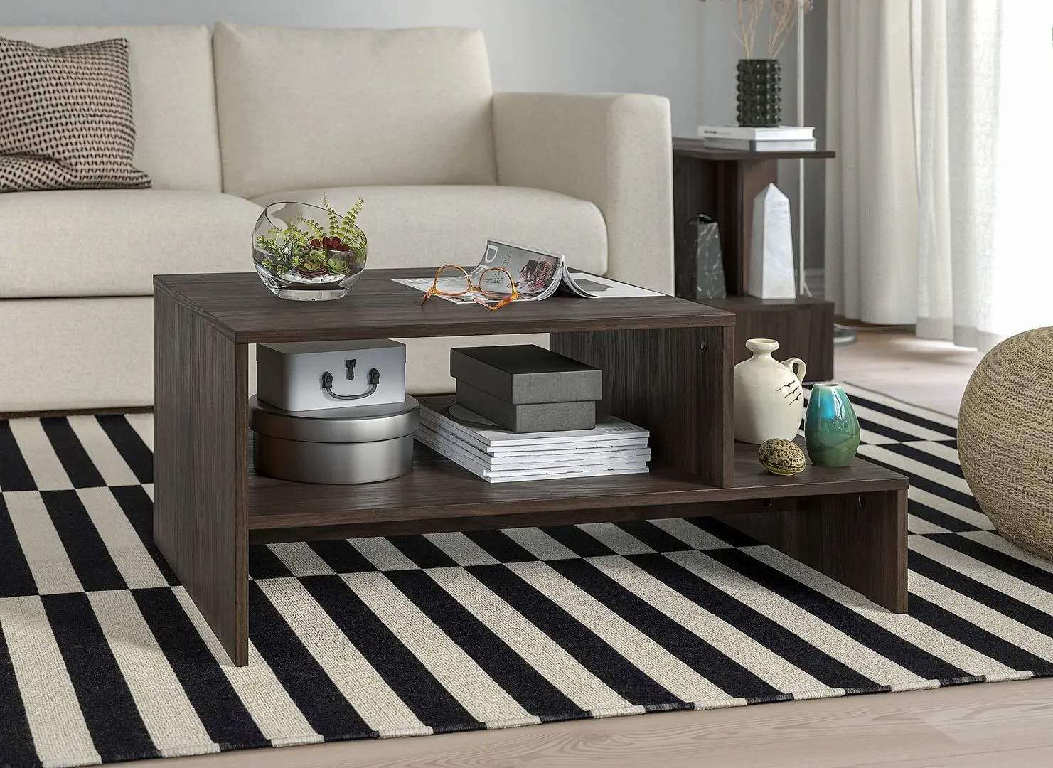 Masa pentru reviste Ikea Holmerud 90x55 (Maro Inchis)