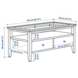 Masa pentru reviste Ikea Idanas 107x55 (Maro Inchis Vopsit) Thumb
