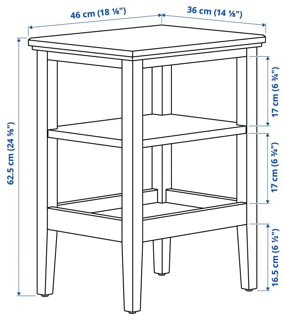 Masa pentru reviste Ikea Idanas 46x36 (Maro Inchis Vopsit)