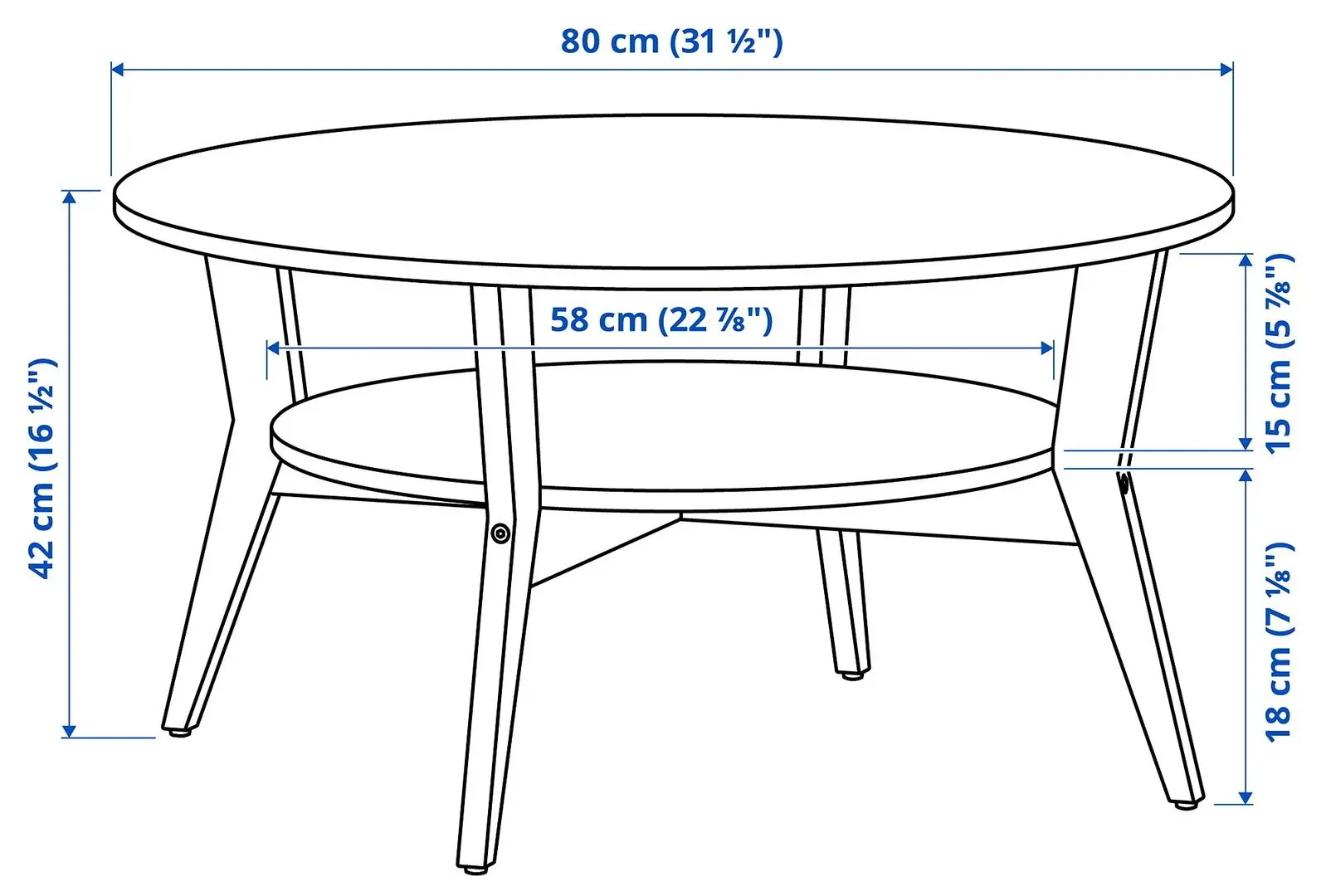 Masa pentru reviste Ikea Jakobsfors 80cm (Furnir Stejar)