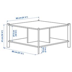 Masa pentru reviste Ikea Jattesta 80x80 (Alb/Bambus Deschis) Thumb
