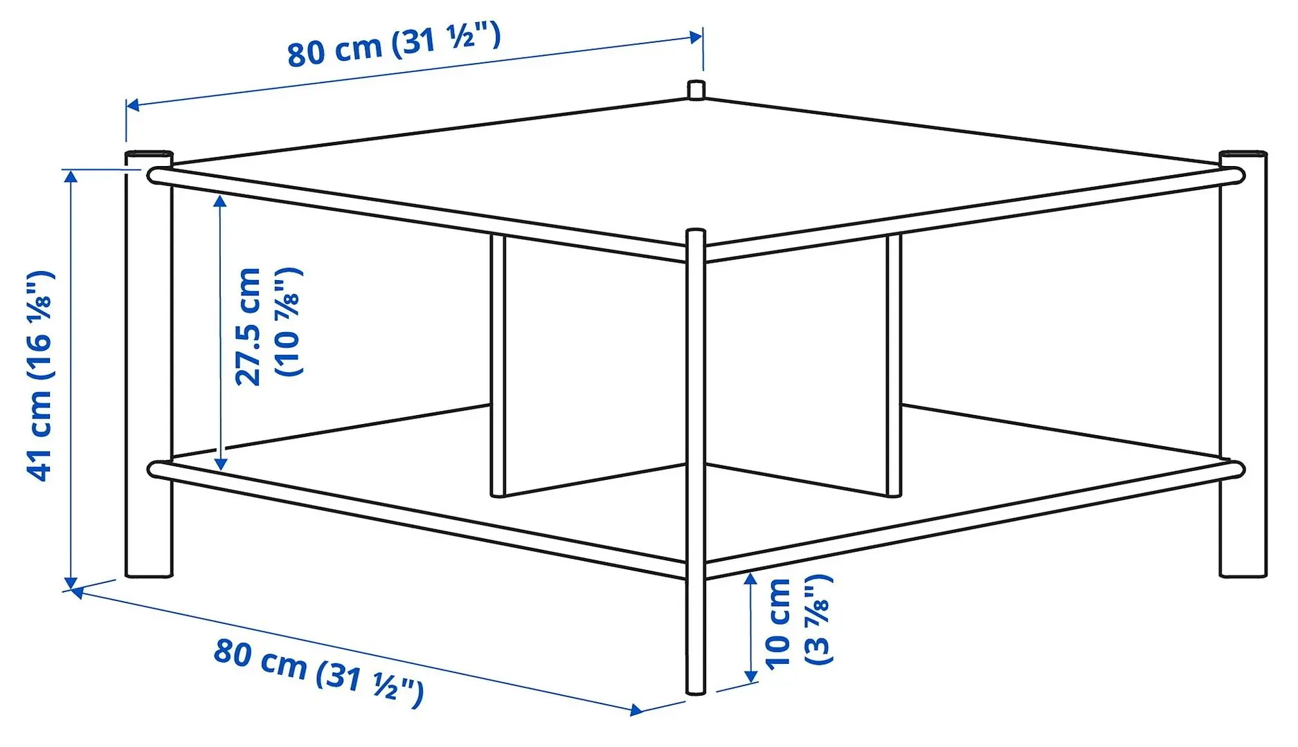 Masa pentru reviste Ikea Jattesta 80x80 (Negru)