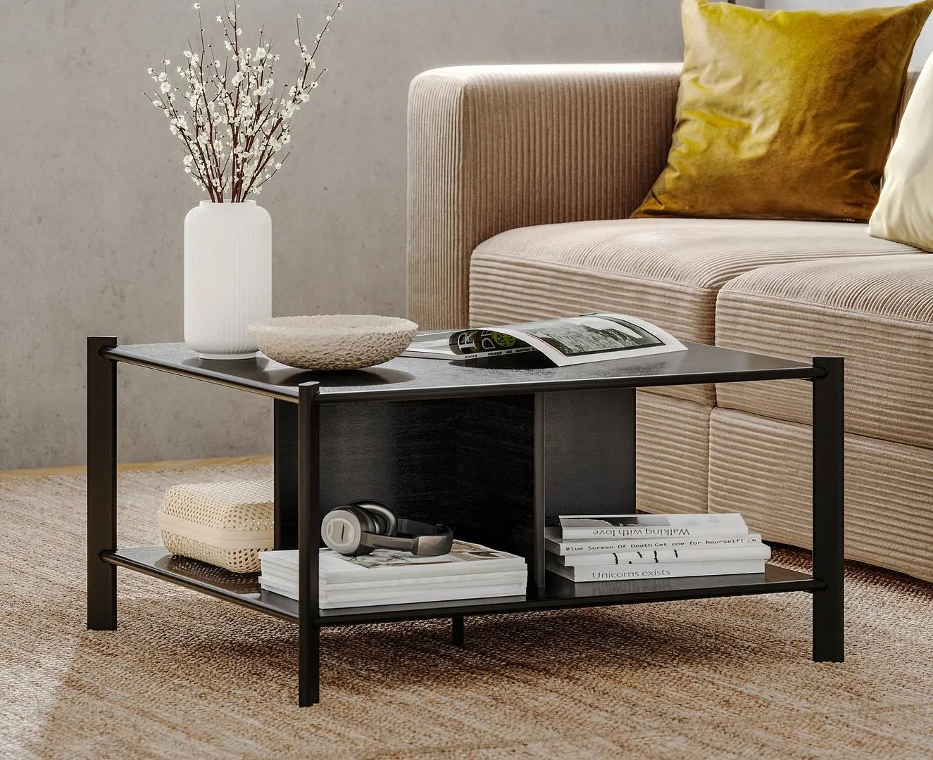 Masa pentru reviste Ikea Jattesta 80x80 (Negru)