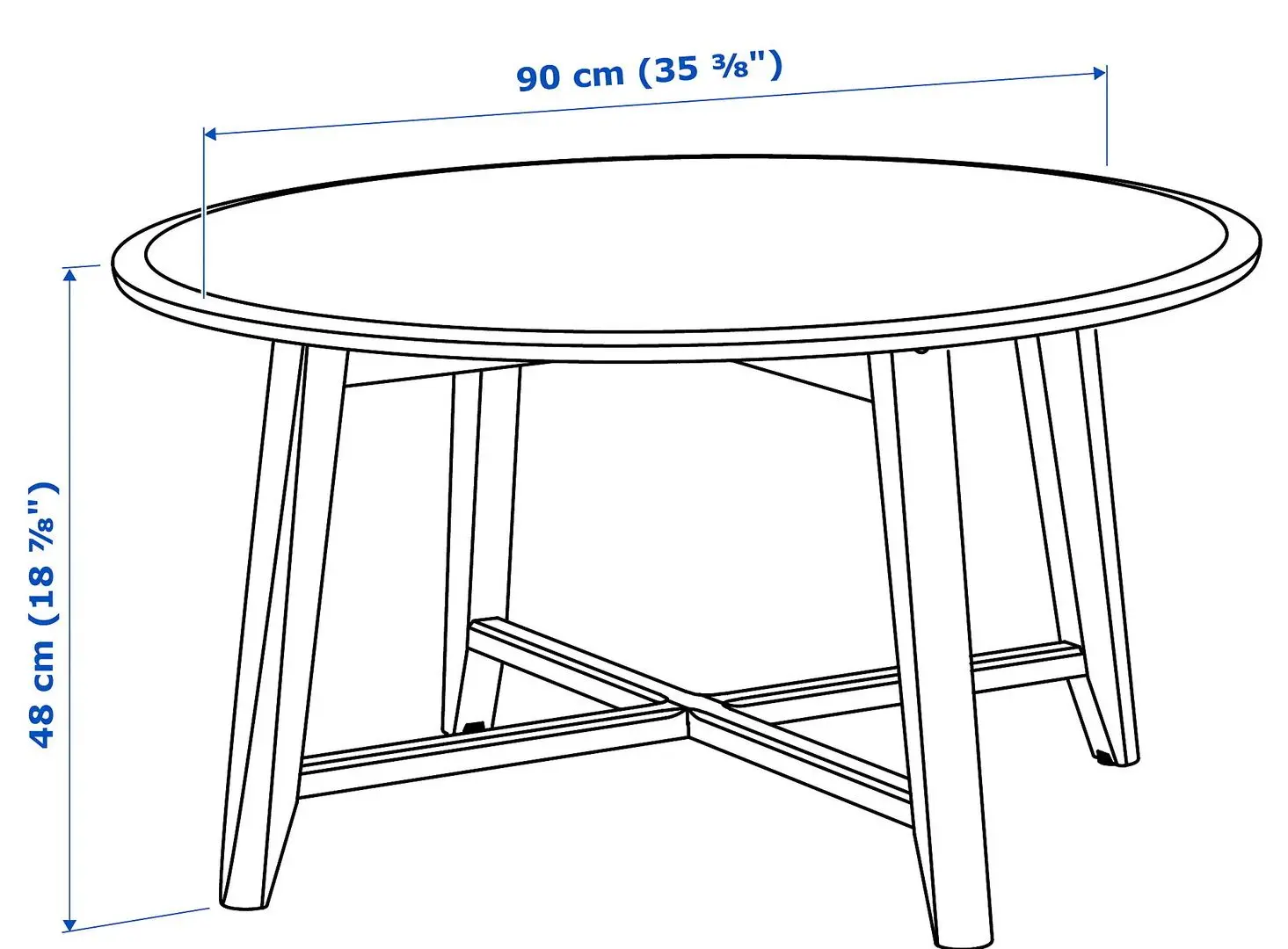 Masuta pentru reviste Ikea Kragsta 90cm (Negru)