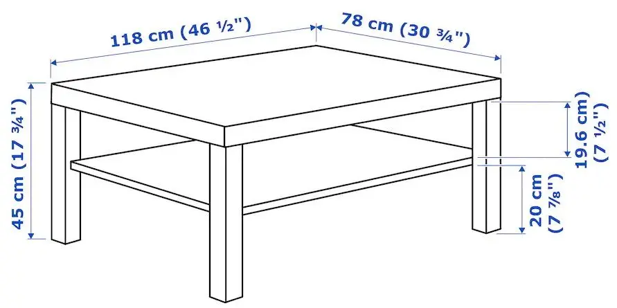 Masă de cafea Ikea Lack 118x78 (Alb)