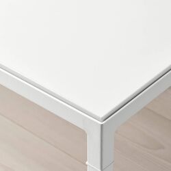 Журнальный столик Ikea Nyboda 2-сторонняя столешница 75x60x50 (Светло-серый Под Бетон/Белый) Thumb