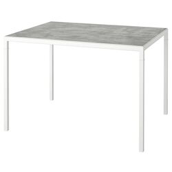 Журнальный столик Ikea Nyboda 2-сторонняя столешница 75x60x50 (Светло-серый Под Бетон/Белый) Thumb