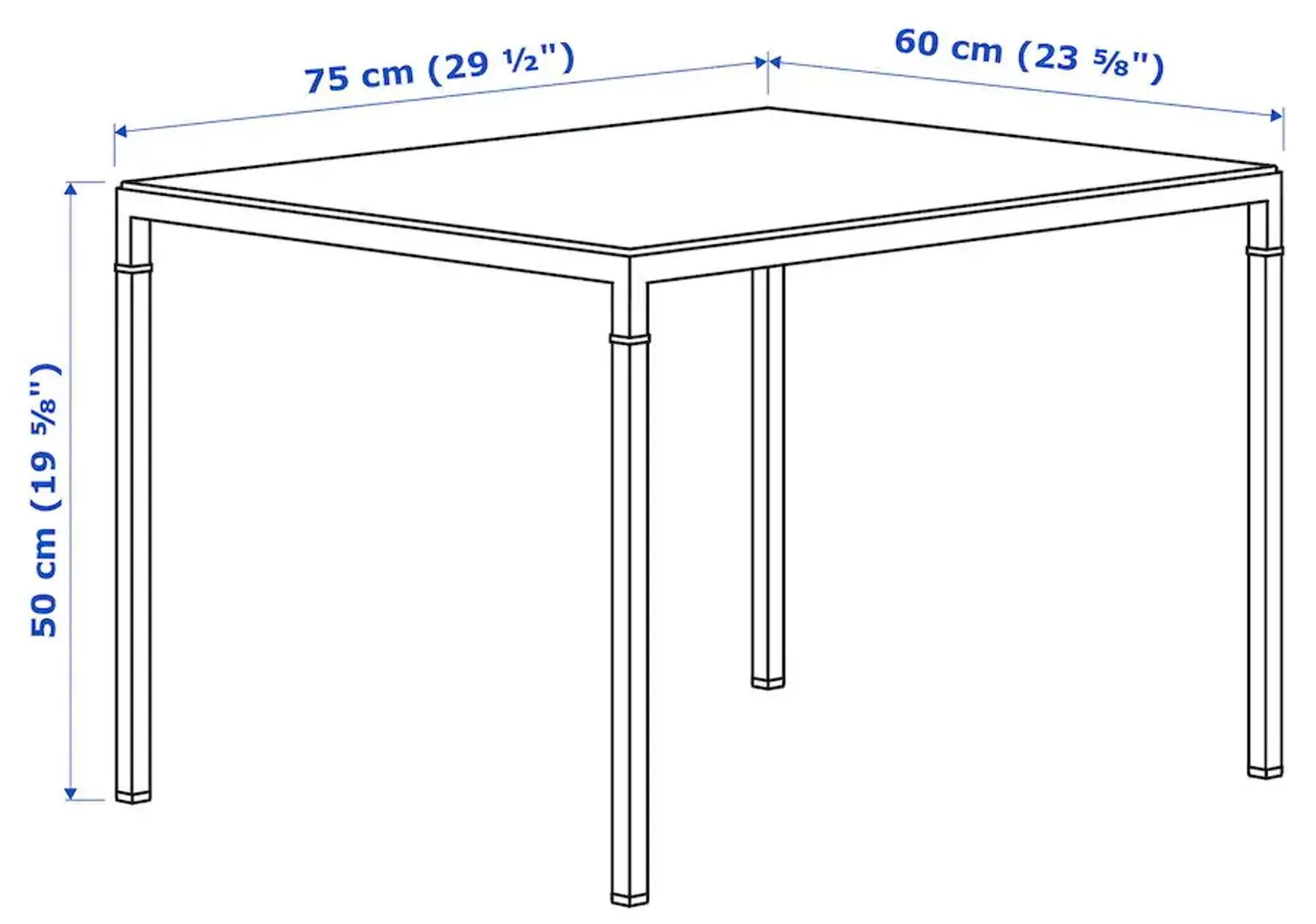 Журнальный столик Ikea Nyboda 2-сторонняя столешница 75x60x50 (Светло-серый Под Бетон/Белый) - 5