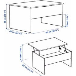 Masa pentru reviste Ikea Ostavall reglabilă 90 (Alb) Thumb