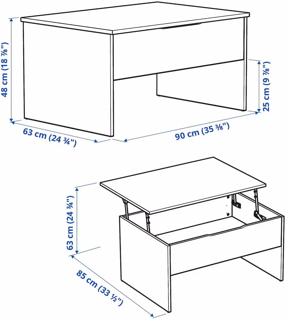 Masa pentru reviste Ikea Ostavall reglabilă 90 (Alb)