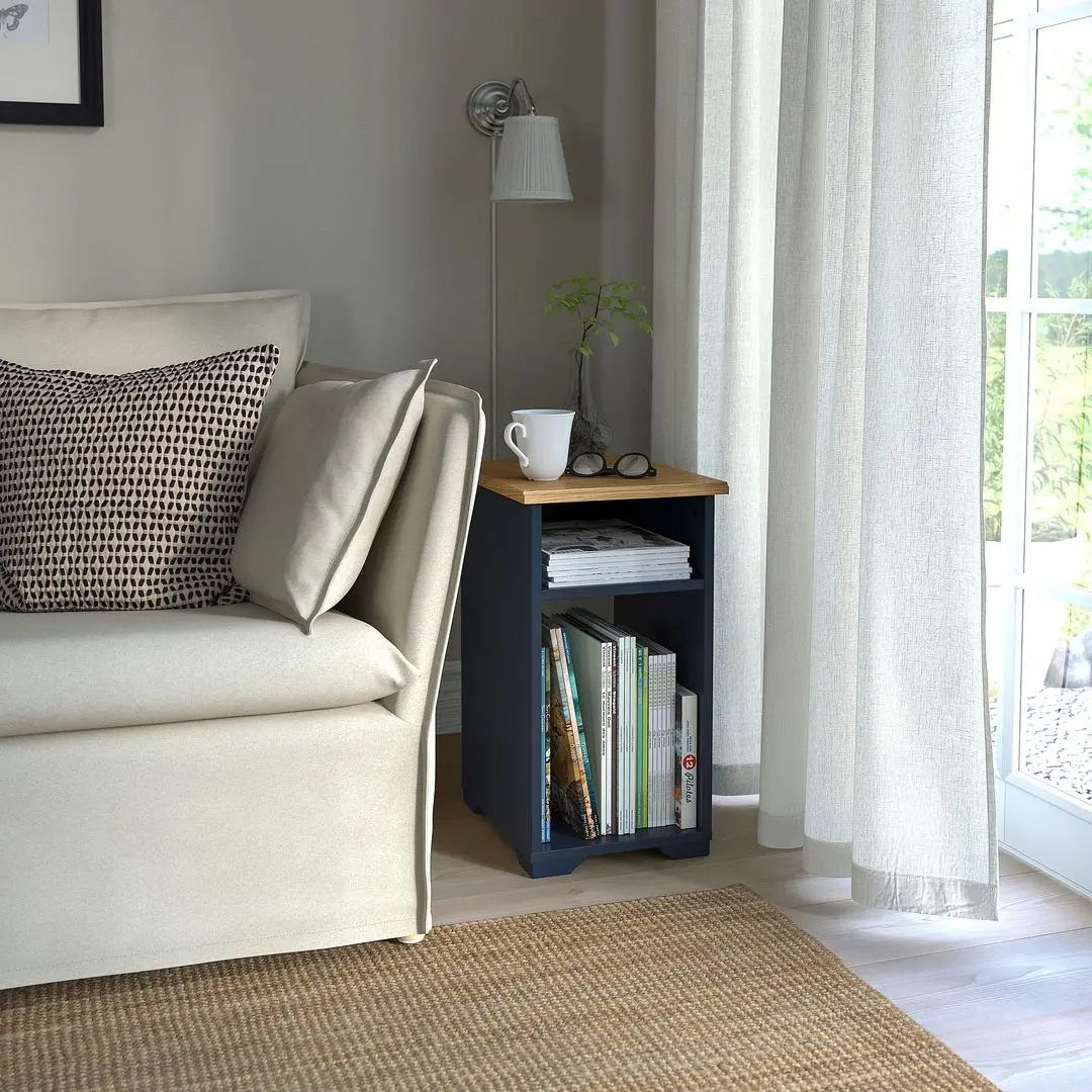 Masa pentru reviste Ikea Skruvby 40x32 (Negru-albastru)