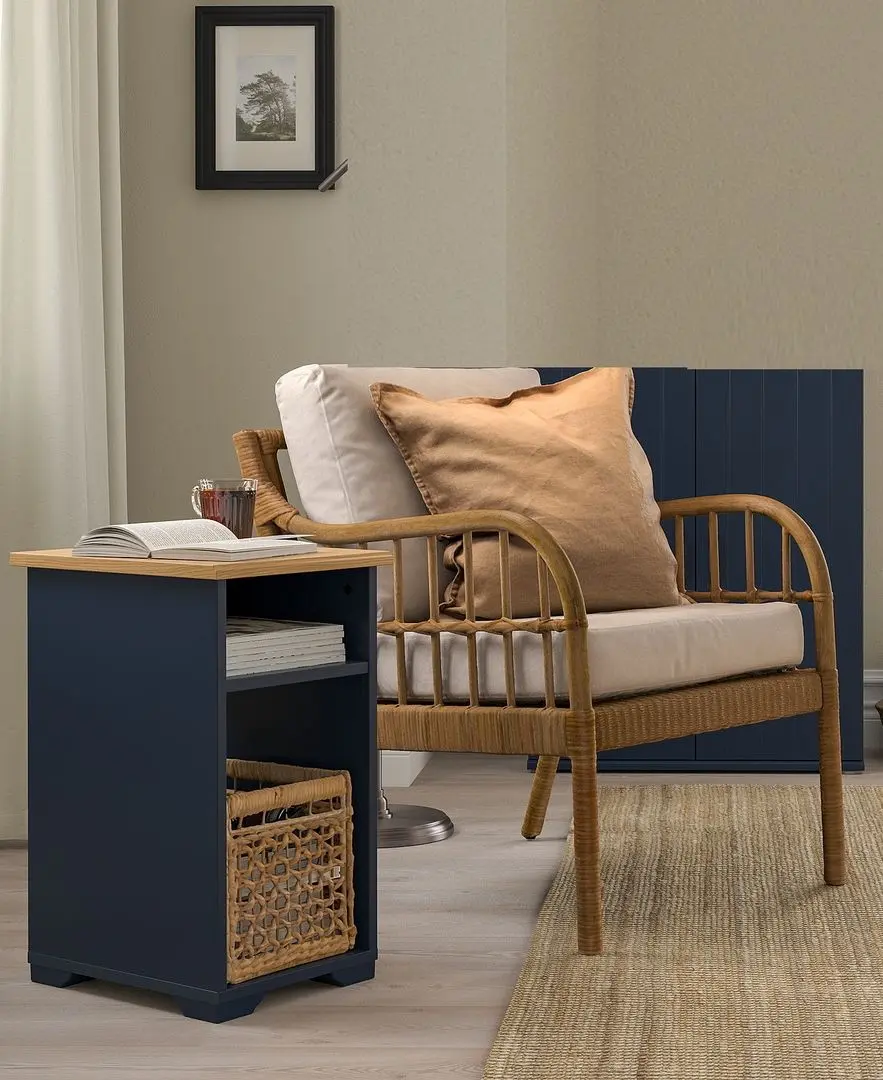 Masa pentru reviste Ikea Skruvby 40x32 (Negru-albastru)