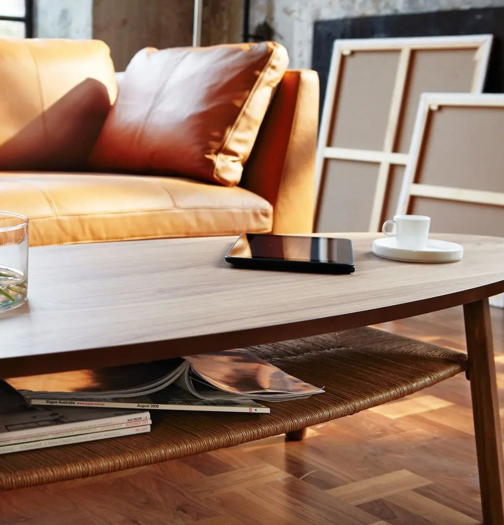 Журнальный столик Ikea Stockholm 180x59 (Ореховый Шпон) - 5