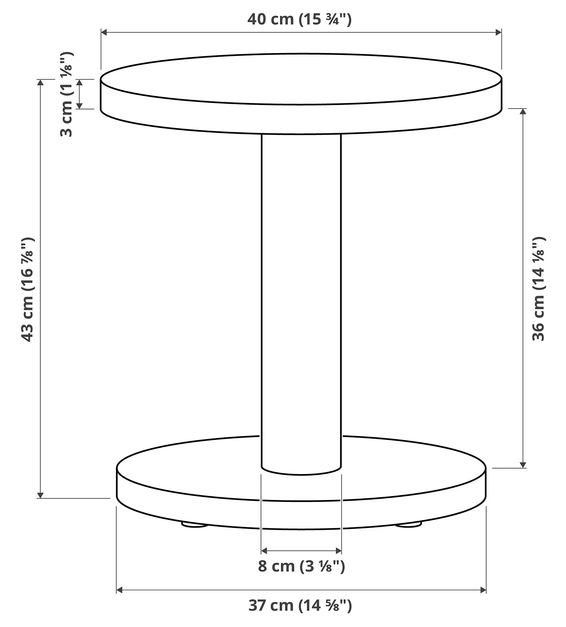 Masa pentru reviste Ikea Stockholm 2025 40 (Negru)