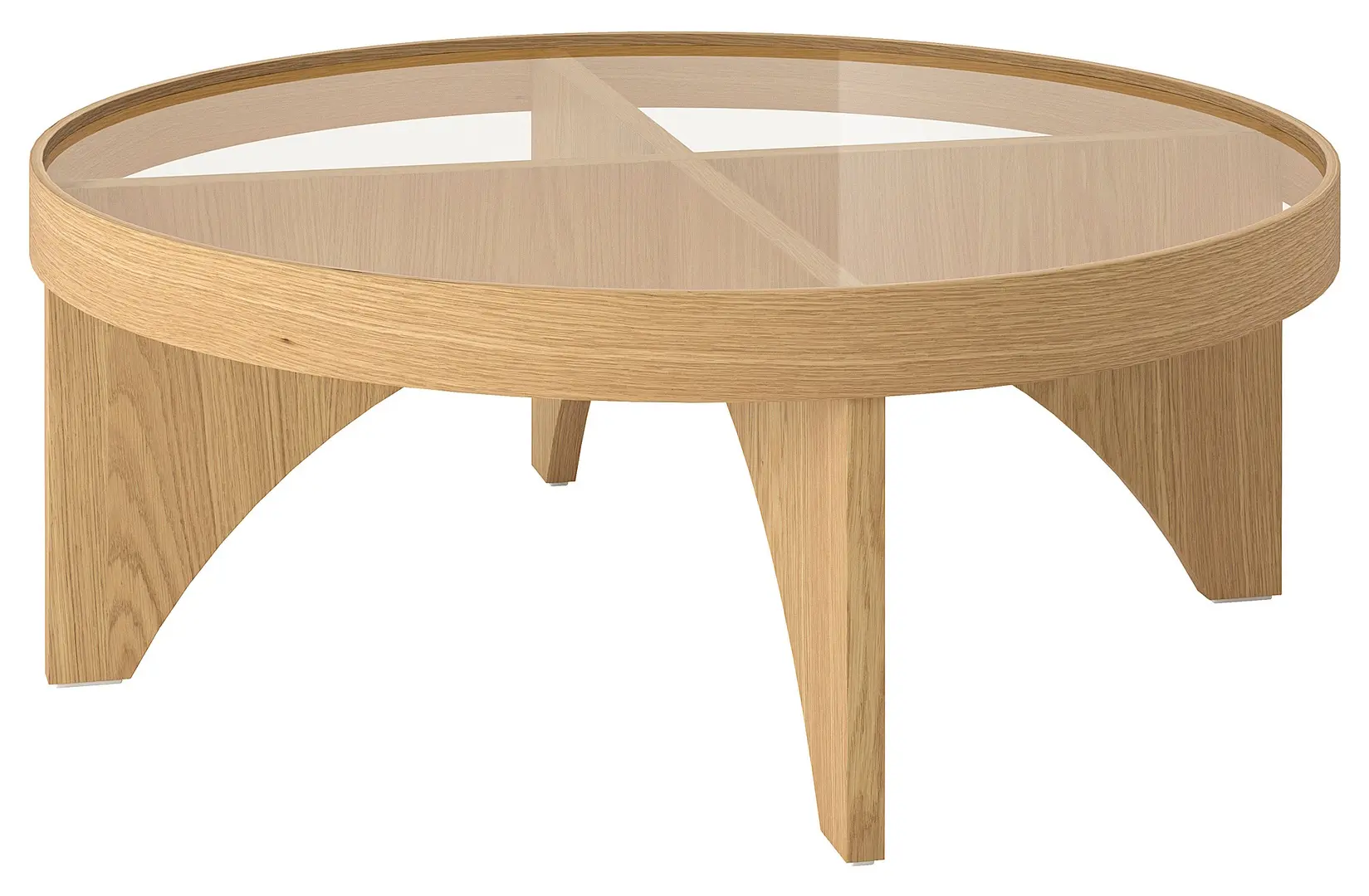 Masa pentru reviste Ikea Stockholm 2025 (Furnir stejar/Sticla)