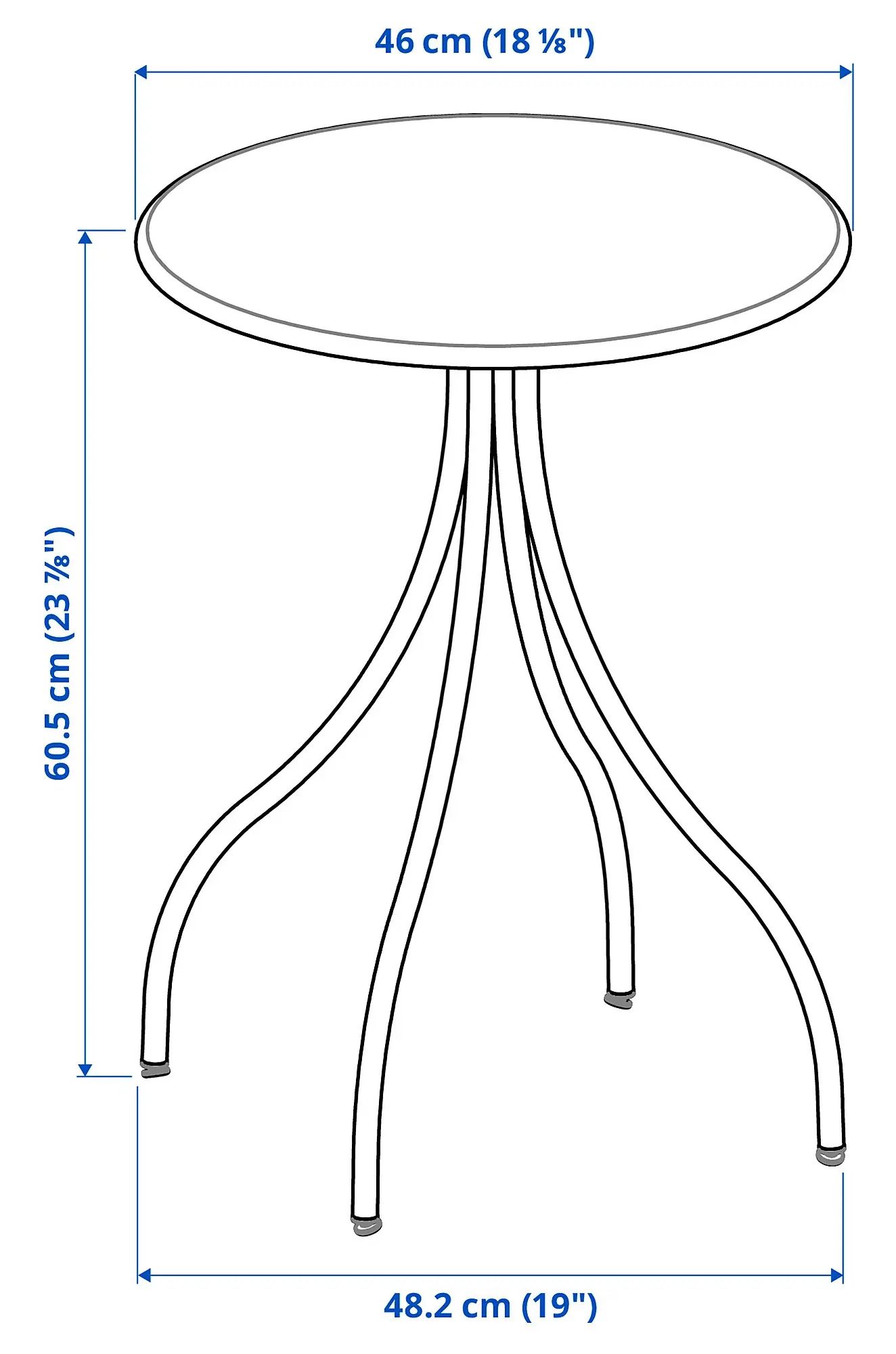Masa pentru reviste Ikea Tanebro 46 (Galben deschis)