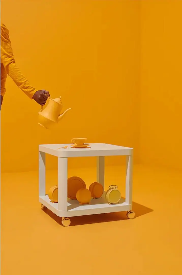 Masuta de cafea Ikea Tingby cu rotile 50x50 (Alb)