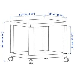 Masuta de cafea Ikea Tingby cu rotile 50x50 (Alb) Thumb