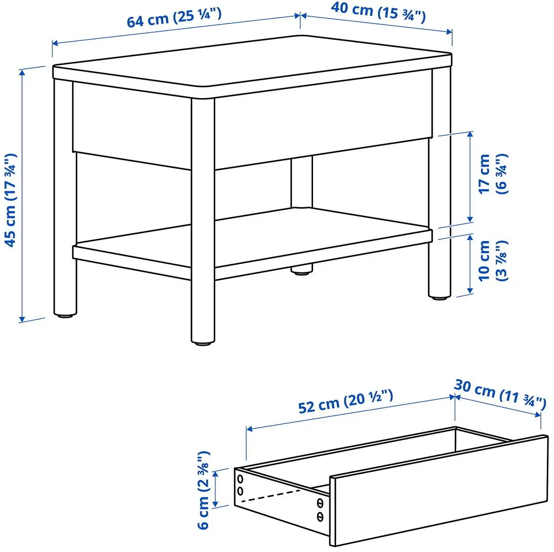 Журнальный столик Ikea Tonstad 64x40 (Дубовый шпон) - 3