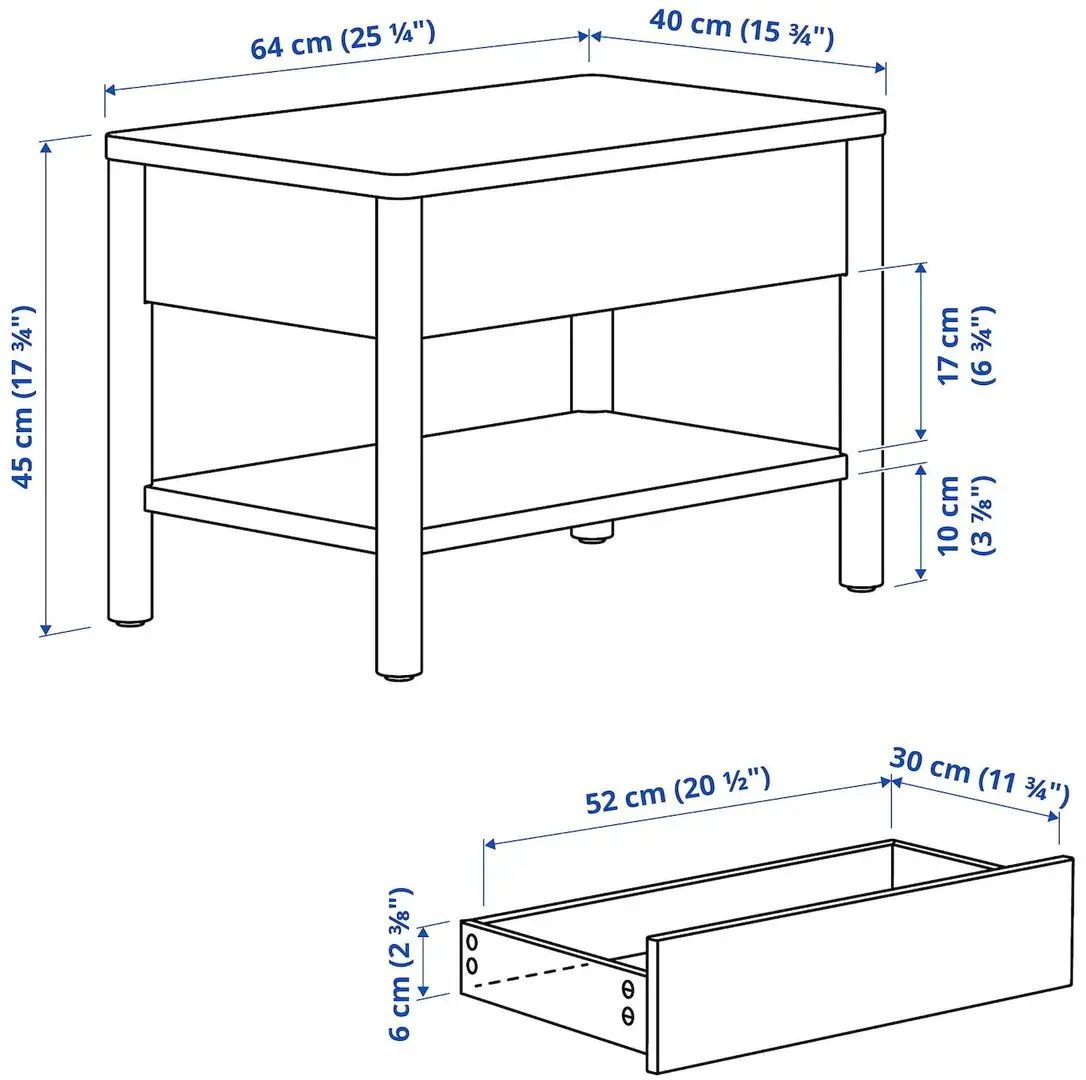 Журнальный столик Ikea Tonstad 64x40 (Коричневый) - 3