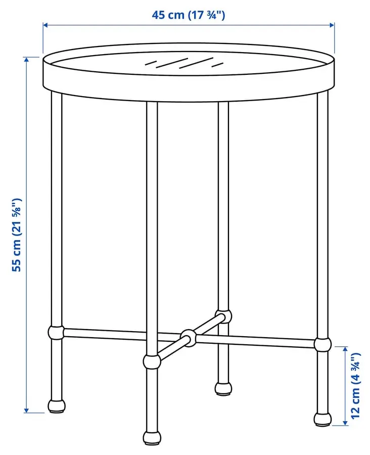 Masa pentru reviste Ikea Torsjo 45 (Auriu/Sticla)