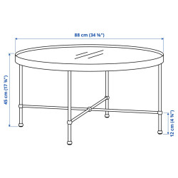 Masa pentru reviste Ikea Torsjo 88 (Auriu/Sticla) Thumb