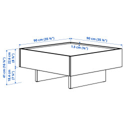 Masuta cafea Ikea Tranered 90x90 (Maro inchis) Thumb