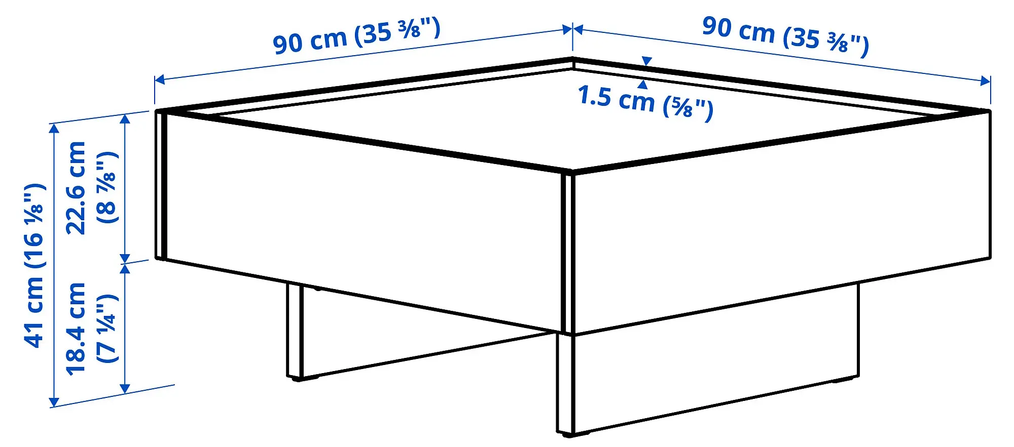 Masuta cafea Ikea Tranered 90x90 (Maro inchis) - 3