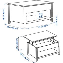 Журнальный столик Ikea Vitteryd регулируемый 97 (Белый) Thumb