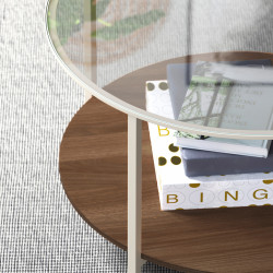 Masa pentru reviste Ikea Vittsjo 75 (Bej deschis/Sticla) Thumb