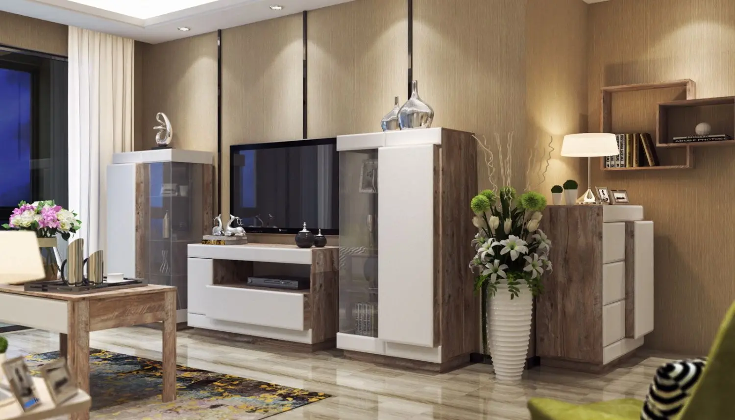 Masa pentru reviste КМК 0554.9 Rokset (White Gloss/Yukkon Oak)