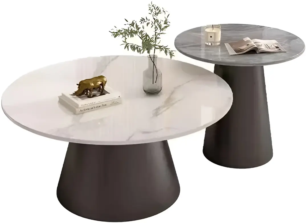 Set masute pentru reviste Magnusplus CT 55 70x41/50x46 Ceramica (Marble White/Marble Grey/Brown)